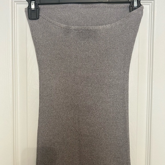 Dissh - Gomez Grey Strapless Rib Dress Size Medium - Picture 10 of 13